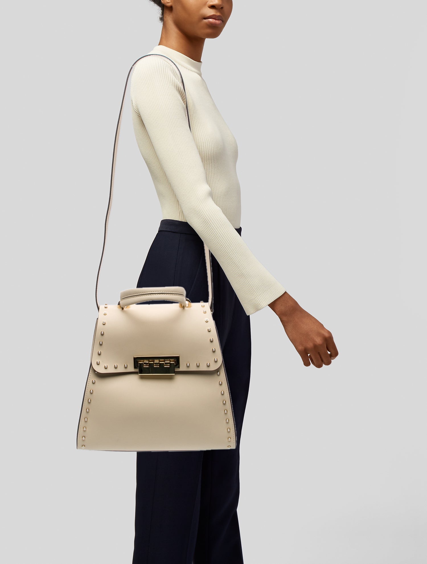 Zac Posen Leather Top Handle Bag